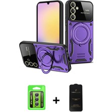 Cepte Toptan Galaxy A15 4g Kıvılcım Modern Serisi - Siyah 6d Antistatik Mat Seramik Hayalet Nano Ekran Koruyucu + Gümüş Raze Metal Kamera Lens