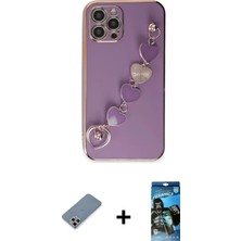 Cepte Toptan iPhone 12 Pro Max Nova Işık Prime - Siyah 34D Izgaralı Cam + Gümüş Metal Kamera Lens Koruma Cam