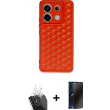 Cepte Toptan Redmi Note 13 Pro 5g Zirve Form - Siyah 3D Antistatik Hayalet Cam Ekran Koruyucu + Şeffaf Kamera Lens Koruma Cam