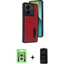 Cepte Toptan Redmi 13C Yörünge Işık Serisi - Siyah 6d Antistatik Mat Seramik Hayalet Nano Ekran Koruyucu + Gümüş Raze Metal Kamera Lens