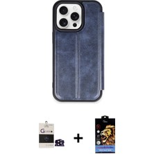 Cepte Toptan iPhone 14 Pro Max Zirve Yansıma Serisi - Siyah Buffer Hayalet Cam Ekran Koruyucu + Siyah Bilvis Titan Kamera Lens