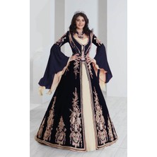 Ceyyiz Bindallı Kına Elbisesi 5 Parça 20-167 Lacivert