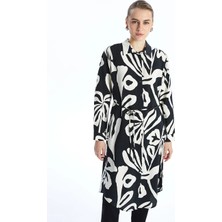 LC Waikiki Lcwaıkıkı Classic Siyah Desenli Kadın Gömlek Tunik