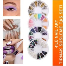 ERHCE Nail Art Tırnak ve Makyaj 12'li Süsleme Dizayn Renkli Yıldız Pul Seti