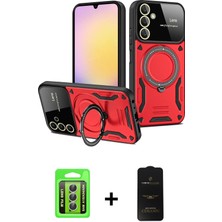Cepte Toptan Galaxy A15 4g Kıvılcım Modern Serisi - Siyah 6d Antistatik Mat Seramik Hayalet Nano Ekran Koruyucu + Gümüş Raze Metal Kamera Lens