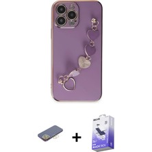 Cepte Toptan iPhone 13 Pro Max Nova Işık Prime - Siyah Bilvis 5in1 5d Magic Hayalet Cam Ekran Koruyucu + Sarı Renkli Kamera Lens Koruma Cam