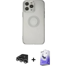 Cepte Toptan iPhone 13 Pro Max Kutup Klasik - Siyah Bilvis 5in1 5d Magic Hayalet Cam Ekran Koruyucu + Gümüş Raze Metal Kamera Lens