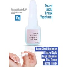 ERHCE Protez Tırnak Tips Takma Tırnak Yapıştırıcı 10GR. Fırçalı