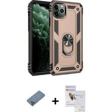 Cepte Toptan iPhone 11 Pro Max Ahenk Klasik Koleksiyonu - Siyah Seramik Nano Ekran Koruyucu + Mavi Shine Kamera Lens Koruma Cam