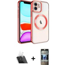 Cepte Toptan iPhone 11 Nova Işık Özel Seri - Siyah 34D Hayalet Izgaralı Cam + Şeffaf Kamera Lens Koruma Cam