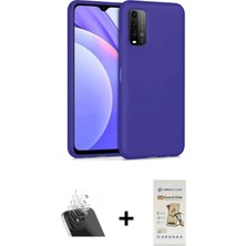 Cepte Toptan Redmi 9t Ahenk Serisi - Siyah Mat Seramik Nano Ekran Koruyucu + Şeffaf Kamera Lens Koruma Cam