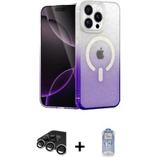 Cepte Toptan iPhone 15 Pro Max Eksen Minimal Özel Seri - Siyah Joko Magic 5d Cam + Gümüş Raze Metal Kamera Lens