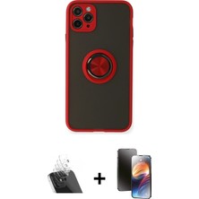 Cepte Toptan iPhone 11 Pro Yörünge Çizgi - Siyah 3D Antistatik Mat Seramik Nano Ekran Koruyucu + Şeffaf Kamera Lens Koruma Cam