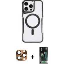 Cepte Toptan iPhone 16 Pro Max Yadigar Klasik Özel Seri - Siyah 360 Mat Full Body Arka Koruyucu + Çöl Titanyum Pers Alüminyum Kamera Lens