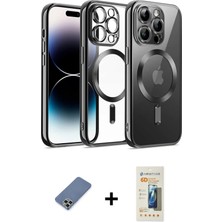 Cepte Toptan iPhone 12 Pro Nova Işık Özel Seri - Siyah 6d Mat Seramik Hayalet Nano Ekran Koruyucu + Açık Yeşil Metal Kamera Lens Koruma Cam