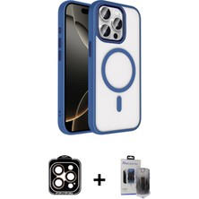 Cepte Toptan iPhone 15 Pro Max Kıvılcım Prime - Siyah Vanessa Magic Hayalet Cam + Turuncu Pvd Metal Kamera Lens