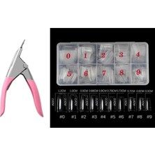 ERHCE 500’LÜ Tips Yarım Ay Şeffaf ; Protez Tırnak Tips Kesme Makası 2’li Set