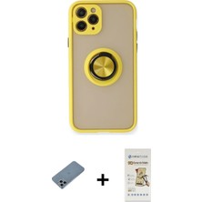 Cepte Toptan iPhone 11 Pro Max Yörünge Çizgi - Siyah Mat Seramik Nano Ekran Koruyucu + Sierra Blue Shine Kamera Lens Koruma Cam