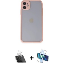 Cepte Toptan iPhone 11 Ahenk Çizgi Serisi - Siyah 3D Antistatik Cam Ekran Koruyucu + Şeffaf Kamera Lens Koruma Cam