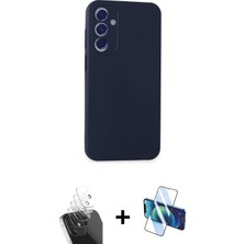 Cepte Toptan Galaxy A25 5g Kozmos Yansıma Özel Seri - Siyah 3D Antistatik Seramik Nano Ekran Koruyucu + Şeffaf Kamera Lens Koruma Cam