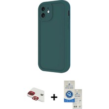 Cepte Toptan iPhone 11 Yankı Yansıma Özel Seri - Şeffaf Royal Nano Ekran Koruyucu + Kırmızı Pers Alüminyum Kamera Lens