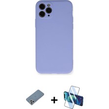 Cepte Toptan iPhone 11 Pro Ahenk Serisi - Siyah 3D Antistatik Seramik Nano Ekran Koruyucu + Gümüş Shine Kamera Lens Koruma Cam