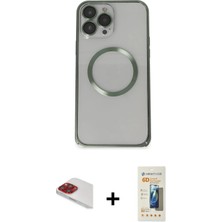 Cepte Toptan iPhone 13 Pro Max Ahenk Işık Serisi - Siyah 6d Mat Seramik Hayalet Nano Ekran Koruyucu + Kırmızı Pers Alüminyum Kamera Lens