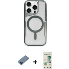 Cepte Toptan iPhone 11 Pro Max Yadigar Klasik Özel Seri - Siyah 20D Premium Cam Ekran Koruyucu + Mavi Metal Kamera Lens Koruma Cam