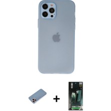 Cepte Toptan iPhone 12 Pro Atlas Minimal Prime - Şeffaf 360 Full Body Arka Koruyucu + Pembe Shine Kamera Lens Koruma Cam