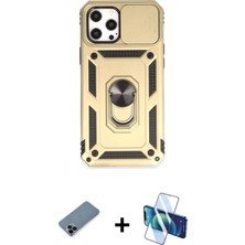 Cepte Toptan iPhone 12 Pro Max Ahenk Klasik - Siyah 3D Antistatik Seramik Nano Ekran Koruyucu + Siyah Shine Kamera Lens Koruma Cam