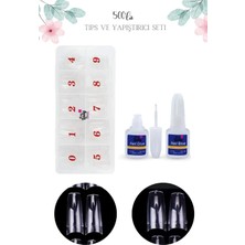 ERHCE Protez Tırnak 500'LÜ Yarımay Şeffaf Tips + 10G. Yapıştırıcı