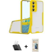 Cepte Toptan Galaxy S23 Plus Atlas Asil Serisi - Siyah 6d Mat Seramik Hayalet Nano Ekran Koruyucu + Şeffaf Kamera Lens Koruma Cam