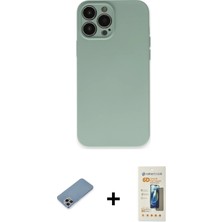 Cepte Toptan iPhone 13 Pro Max Ahenk Serisi - Siyah 6d Mat Seramik Hayalet Nano Ekran Koruyucu + Gökkuşağı Shine Kamera Lens Koruma Cam