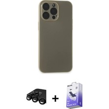 Cepte Toptan iPhone 15 Pro Max Atlas Minimal Prime - Siyah Bilvis 5in1 5d Magic Hayalet Cam Ekran Koruyucu + Siyah Raze Metal Kamera Lens