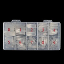 ERHCE Protez Tırnak Numaralı Şeffaf TIPS-500'LÜ Yarım Ay Tips