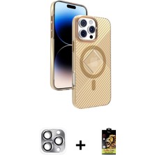 Cepte Toptan iPhone 16 Pro Max Nova Modern Prime - Siyah Buffer Cam Ekran Koruyucu + Gri Pers Alüminyum Kamera Lens