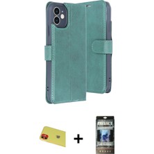 Cepte Toptan iPhone 11 Siluet Işık Serisi - Siyah 34D Hayalet Izgaralı Cam + Kırmızı Rainbow Kamera Lens Koruma Cam