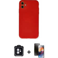 Cepte Toptan iPhone 11 Ahenk Serisi - Siyah 3D Antistatik Mat Seramik Nano Ekran Koruyucu + Mavi Pvd Metal Kamera Lens