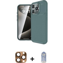 Cepte Toptan iPhone 16 Pro Max Eksen Form Prime - Siyah Joko Magic 5d Cam + Çöl Titanyum Pers Alüminyum Kamera Lens