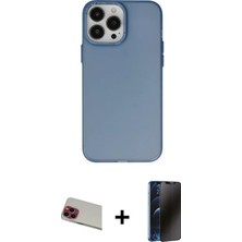 Cepte Toptan iPhone 13 Pro Max Ahenk Çizgi Prime - Siyah 3D Antistatik Hayalet Cam Ekran Koruyucu + Kırmızı Rainbow Kamera Lens Koruma Cam