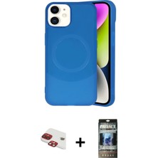 Cepte Toptan iPhone 11 Ufuk Serisi - Siyah 34D Hayalet Izgaralı Cam + Kırmızı Pers Alüminyum Kamera Lens