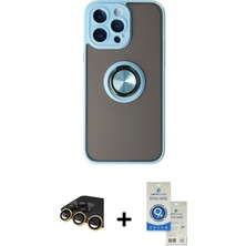 Cepte Toptan iPhone 14 Pro Max Yörünge Çizgi - Şeffaf Royal Nano Ekran Koruyucu + Gold Raze Metal Kamera Lens