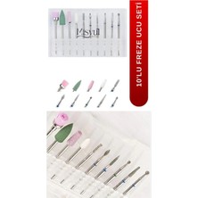 ERHCE Protez Tırnak 10'lu Seramik Elmas Zımpara Polisaj Freze Uç Seti