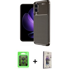 Cepte Toptan Galaxy S25 Edge Eksen Form Prime - Siyah Bilvis 3D Cam Ekran Koruyucu + Siyah Raze Metal Kamera Lens