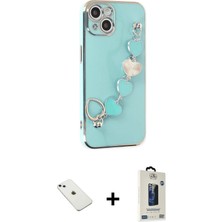 Cepte Toptan iPhone 14 Nova Işık Prime - Siyah Bilvis Hayalet Cam Ekran Koruyucu + Sierra Blue Diamond Kamera Lens