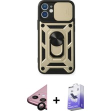 Cepte Toptan iPhone 11 Ahenk Klasik - Siyah Bilvis 5in1 5d Magic Hayalet Cam Ekran Koruyucu + Siyah Raze Metal Kamera Lens