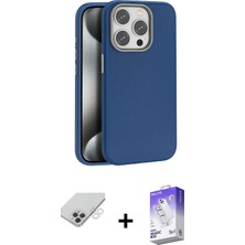 Cepte Toptan iPhone 14 Pro Max Zirve Modern Prime - Siyah Bilvis 5in1 3D Magic Cam Ekran Koruyucu + Gümüş Band Metal Kamera Lens