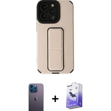 Cepte Toptan iPhone 13 Pro Max Çekirdek Yansıma - Siyah Bilvis 5in1 5d Magic Hayalet Cam Ekran Koruyucu + Mavi Neon Fosforlu Kamera Lens