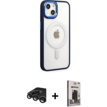 Cepte Toptan iPhone 15 Pro Yankı Işık Özel Seri - Siyah Bilvis Hayalet Cam Ekran Koruyucu + Titanyum Gri Raze Metal Kamera Lens