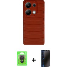 Cepte Toptan Redmi Note 13 Pro 4g Doruk Form Serisi - Siyah 3D Antistatik Hayalet Cam Ekran Koruyucu + Siyah Raze Metal Kamera Lens